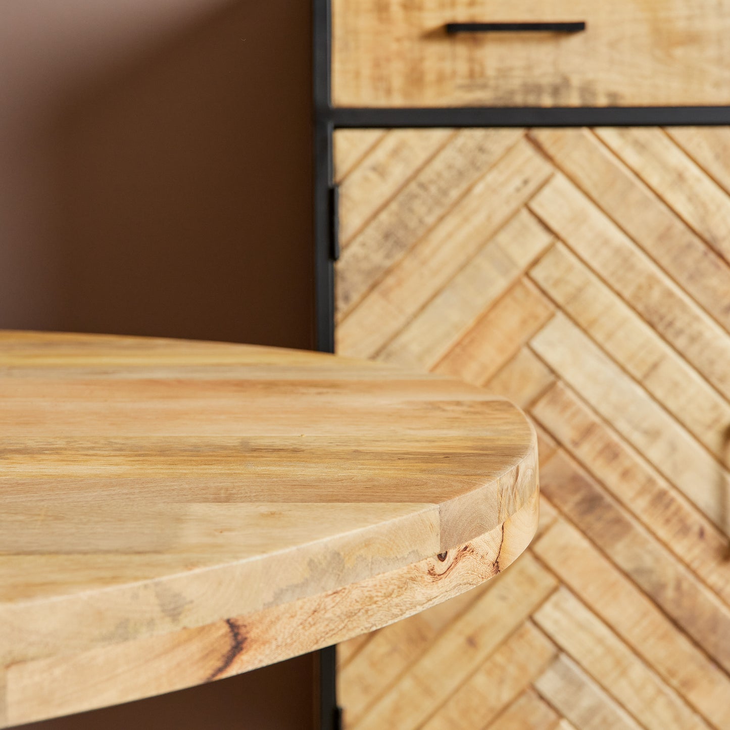 Ovale eettafel mangohout 210x100 cm