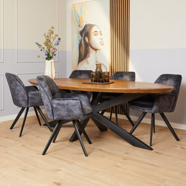 Eetkamerstoel NOVA Velvet antraciet