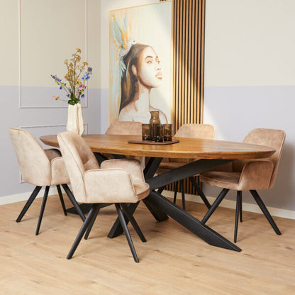 Eetkamerstoel NOVA Velvet beige