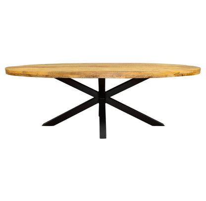 Ovale eettafel mangohout 210x100 cm